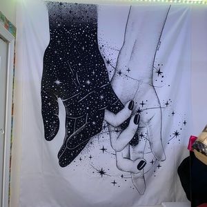 astrological holding hands tapestry